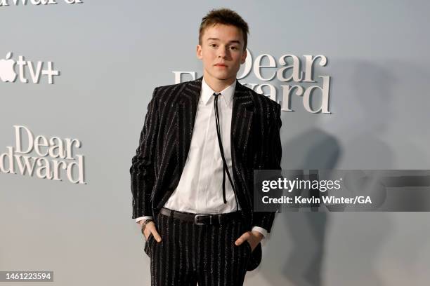 Maxwell Jenkins attends the Red Carpet Premiere for Apple's Original Drama Series "Dear Edward" at Directors Guild Of America on January 31, 2023 in...