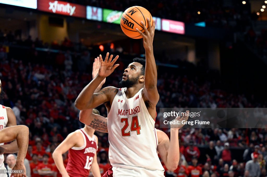 Donta Donta Scott of the Maryland Terrapins puts up a shot in the second ...