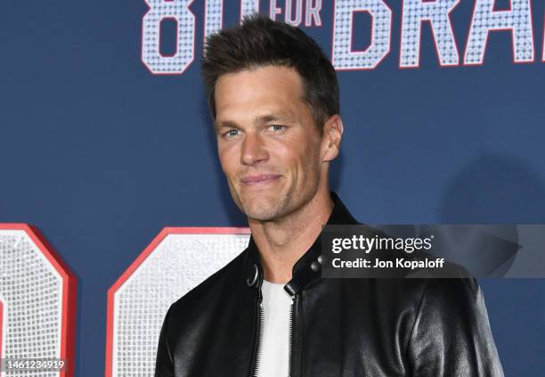 Tom Brady attends Los Angeles Premiere Screening Of Paramount Pictures' "80 For Brady" at Regency Village Theatre on January 31, 2023 in Los Angeles,...