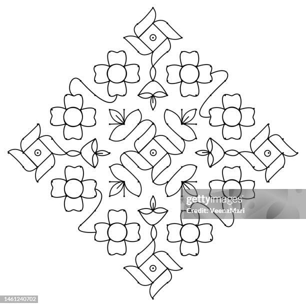 rangoli design - rangoli vector stock illustrations