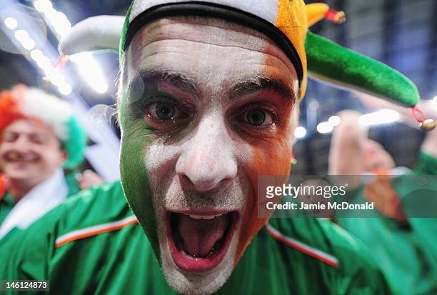 Republic of Ireland fans soak up the atmosphere during the UEFA EURO 2012 group C between Ireland and Croatia at The Municipal Stadium on June 10,...