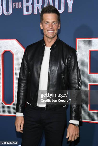 Tom Brady attends Los Angeles Premiere Screening Of Paramount Pictures' "80 For Brady" at Regency Village Theatre on January 31, 2023 in Los Angeles,...