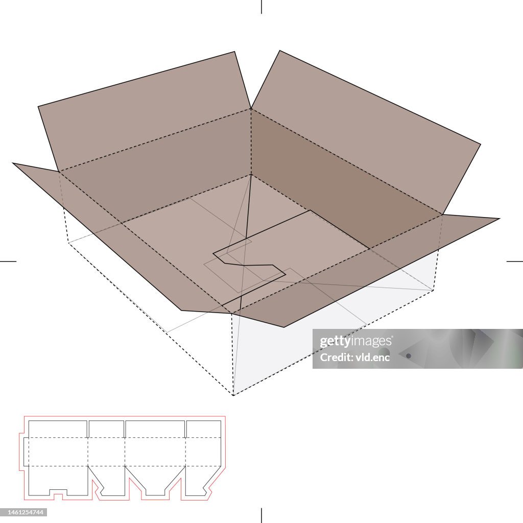 Box Layout Plan Invisible Storage Box With Blueprint High-Res Vector Graphic - Getty Images