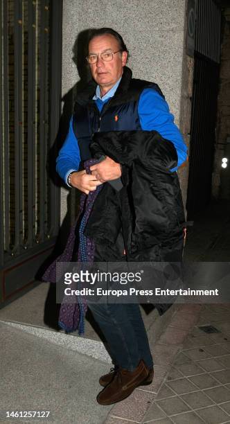 Bertin Osborne enters the home of his ex-wife, Fabiola Martinez, to celebrate the sixteenth birthday of their son Kike, on January 31 in Madrid,...