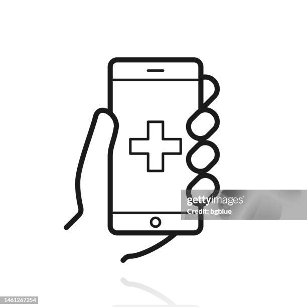emergency call. icon with reflection on white background - panic button stock illustrations