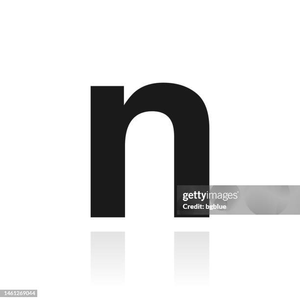 letter n. icon with reflection on white background - letter n stock illustrations