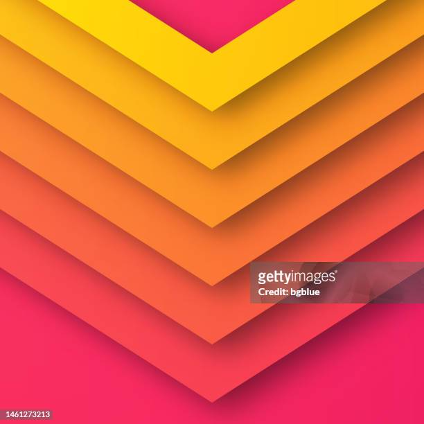 abstraktes design mit geometrischen formen und orangefarbenen farbverläufen - trendiger hintergrund - hintergrund papier orange stock-grafiken, -clipart, -cartoons und -symbole
