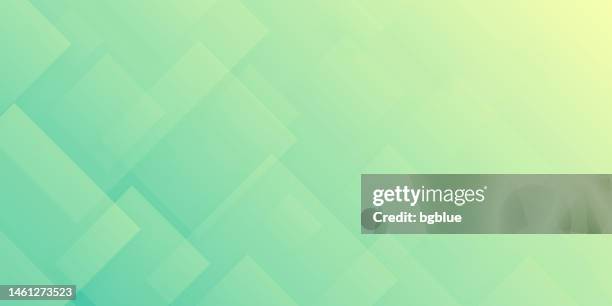 abstract background with squares and green gradient - trendy design - plain yellow background stock illustrations