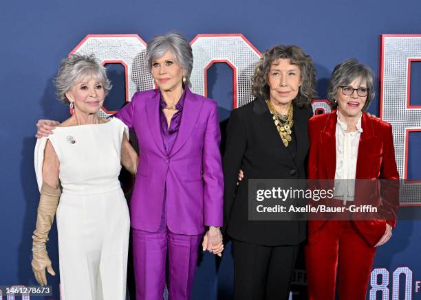 Rita Moreno, Jane Fonda, Lily Tomlin and Sally Field attend the Los Angeles Premiere Screening of Paramount Pictures' "80 For Brady" at Regency...