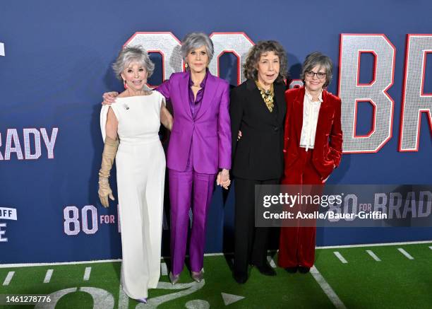 Rita Moreno, Jane Fonda, Lily Tomlin and Sally Field attend the Los Angeles Premiere Screening of Paramount Pictures' "80 For Brady" at Regency...