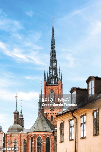 riddarholmen church, stockholm, sweden's capital city - stockholm landmark stock pictures, royalty-free photos & images