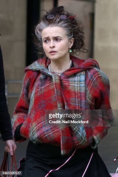 Helena Bonham Carter at BBC Studios promoting new drama series 'Nolly' on February 01, 2023 in London, England.