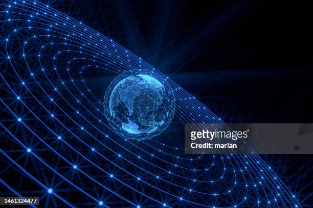 communication network - connected globe stock pictures, royalty-free photos & images