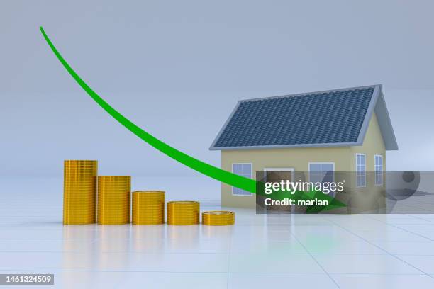 property decline chart - profit loss icon stock-fotos und bilder