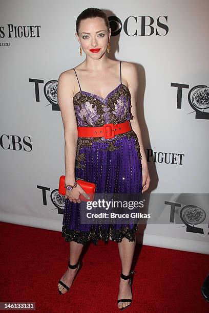 Actress Amanda Seyfried attends the 66th Annual Tony Awards at The Beacon Theatre on June 10, 2012 in New York City.