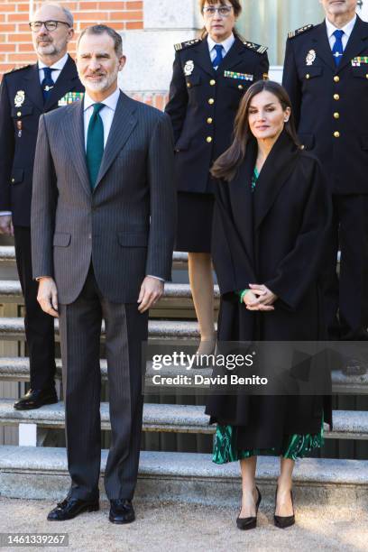 King Felipe VI of Spain and Queen Letizia of Spain attend several audiences at Zarzuela Palace on February 01, 2023 in Madrid, Spain.