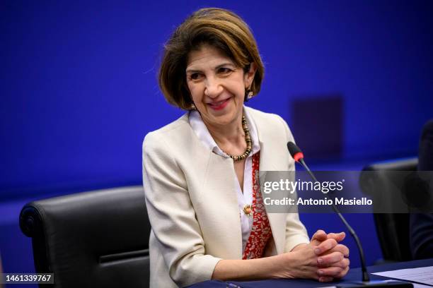 General Director of CERN Fabiola Gianotti attends the documentary presentation of "Alle Origini Del Nostro Futuro" at Rai Studios on February 1, 2023...