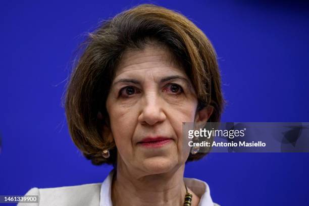 General Director of CERN Fabiola Gianotti attends the documentary presentation of "Alle Origini Del Nostro Futuro" at Rai Studios on February 1, 2023...