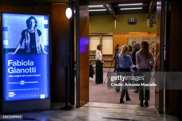 General Director of CERN Fabiola Gianotti attends the documentary presentation of "Alle Origini Del Nostro Futuro" at Rai Studios on February 1, 2023...