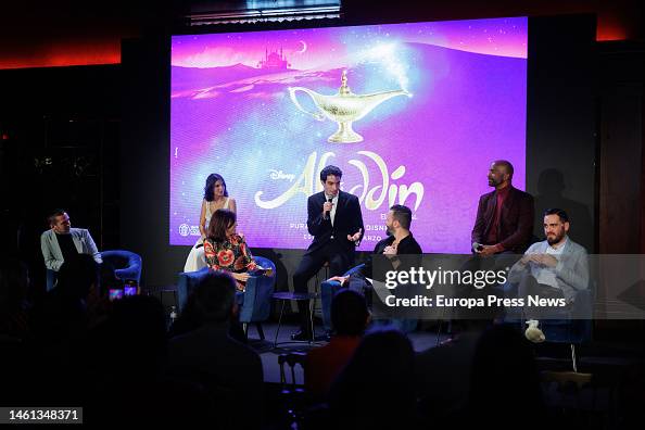 Aladdin Roc The actor who plays Aladdin, Roc Bernadi , speaks at the presentation ...