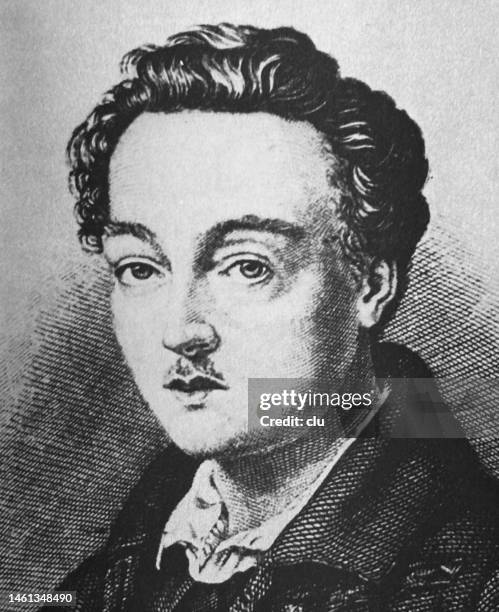georg büchner, german author - philosopher stock illustrations
