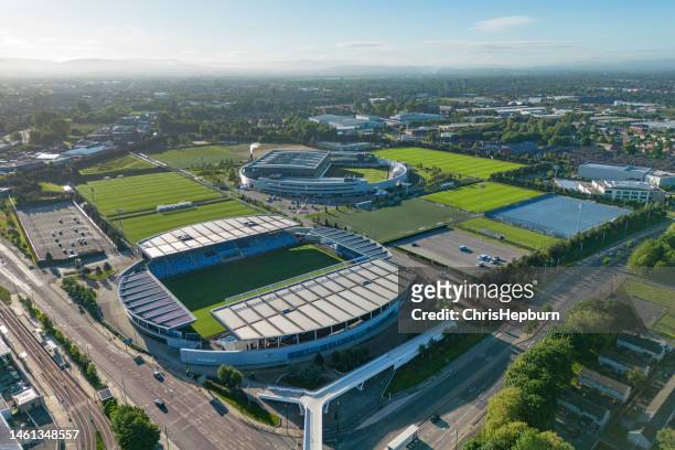 etihad campus, manchester city football club training ground, manchester, england, uk - training grounds stock pictures, royalty-free photos & images