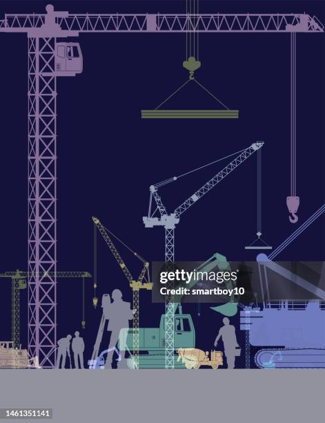 construction industry - construction workers break stock illustrations