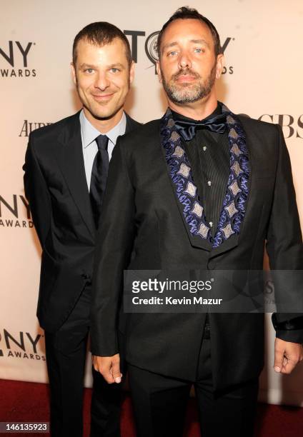 Matt Stone and Trey Parker attend the 66th Annual Tony Awards at The Beacon Theatre on June 10, 2012 in New York City.