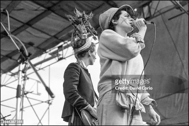 Ari Up and Tessa Pollitt of The Slits performing at Alexandra Palace, London, UK on 15 June 1980.