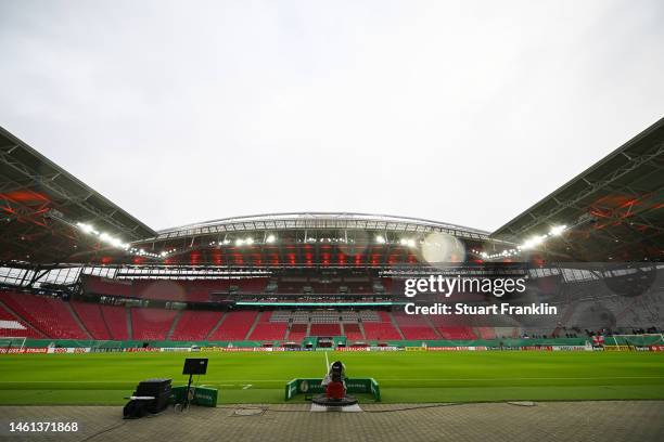 General view inside the stadium prior to the DFB Cup round of 16 match between RB Leipzig and TSG Hoffenheim at Red Bull Arena on February 01, 2023...