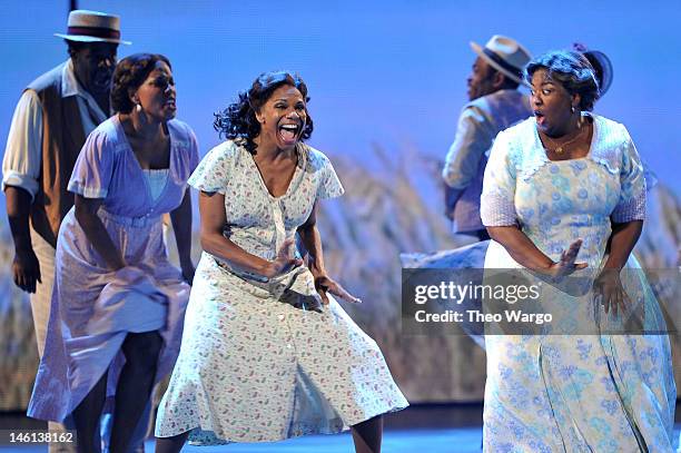 Audra McDonald and the cast of “Porgy and Bess” perform onstage at the 66th Annual Tony Awards at The Beacon Theatre on June 10, 2012 in New York...