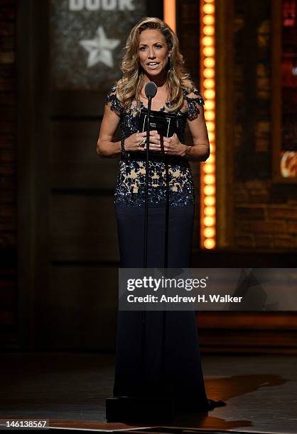 Sheryl Crow speaks onstage at the 66th Annual Tony Awards at The Beacon Theatre on June 10, 2012 in New York City.