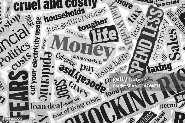 black and white newspaper headlines - ripped newspaper headline stock pictures, royalty-free photos & images