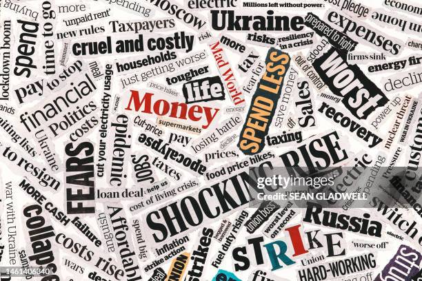 newspaper headline cuttings - newspaper cutting stock pictures, royalty-free photos & images