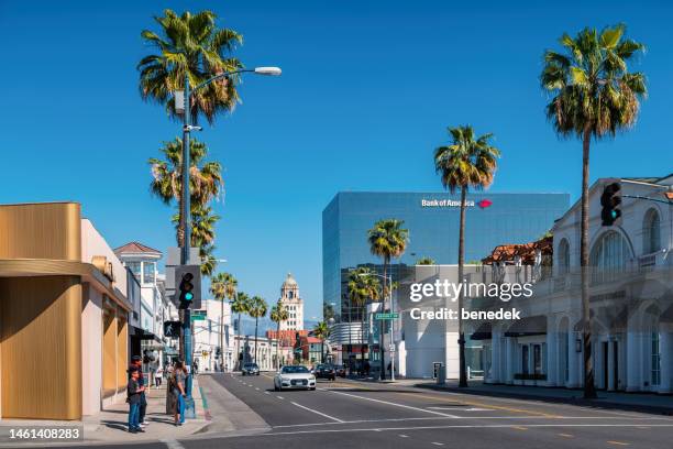 centro de beverly hills los ángeles california - beverly hills fotografías e imágenes de stock