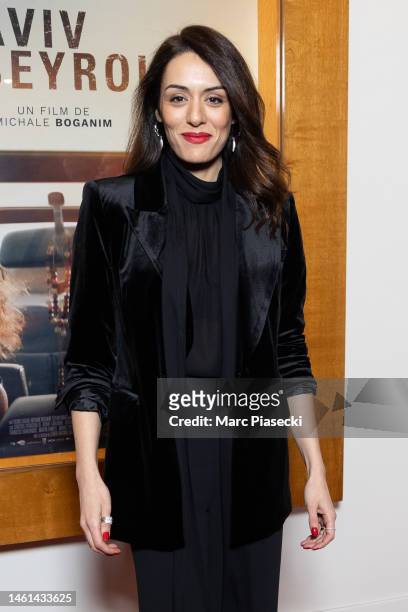 Sofia Essaidi attends the "Tel Aviv - Beyrouth" premiere at Cinema L'Arlequin on February 01, 2023 in Paris, France.