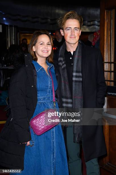 Giovanna Fletcher and Tom Fletcher attend the "2:22 A Ghost Story" opening night at Lyric Theatre on February 01, 2023 in London, England.