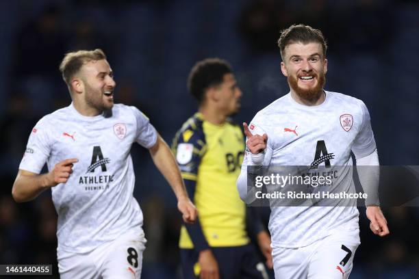 Nicky Cadden of Barnsley celebrates after scoring the team's second goal during the Sky Bet League One between Oxford United and Barnsley at Kassam...