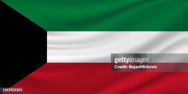 kuwait flag. vector - persian gulf countries stock illustrations