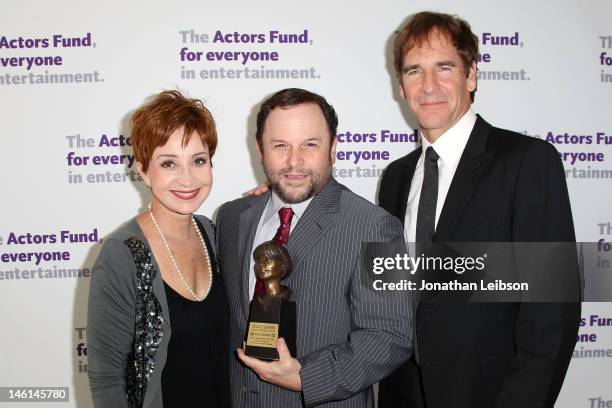 Annie Potts, Jason Alexander and Scott Bakula attend The Actors Fund's 16th Annual Tony Awards Viewing Party Honoring Jason Alexander at Skirball...