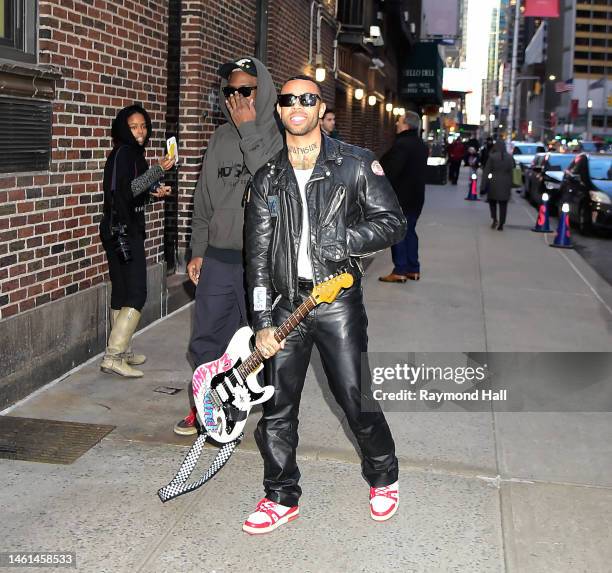 Vic Mensa is seen outside "The Late Show with Stephen Colbert" on February 01, 2023 in New York City.