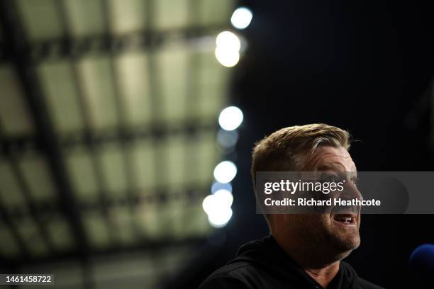 Karl Robinson, Manager of Oxford United, looks on during the Sky Bet League One between Oxford United and Barnsley at Kassam Stadium on February 01,...