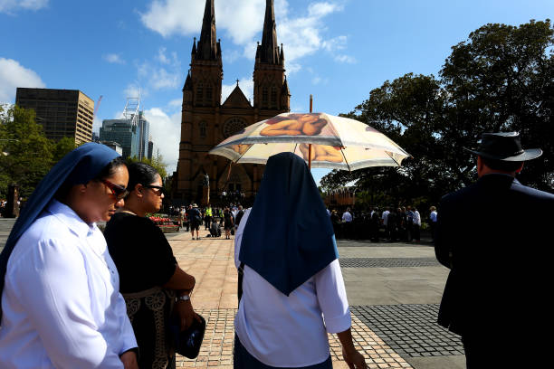 AUS: Scene Outside St. Mary's Cathedral As Requiem Masses Are Held For George Pell