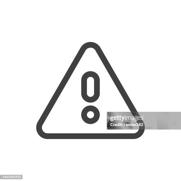 warning sign, danger vector icon on white background. editable stroke. pixel perfect. for mobile and web. outline vector graphics. - construction mistake stock illustrations