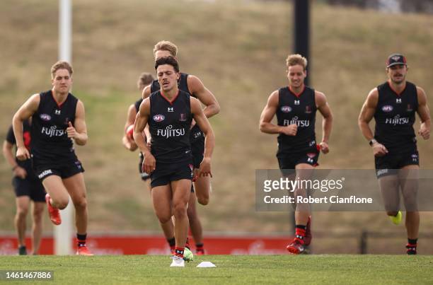 General view during an Essendon Bombers AFL training session at The Hangar on February 02, 2023 in Melbourne, Australia.