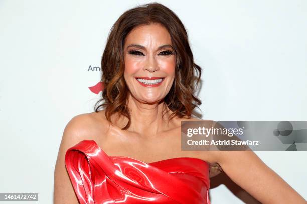 Teri Hatcher attends The American Heart Association's Go Red for Women Red Dress Collection Concert 2023 on February 01, 2023 in New York City.