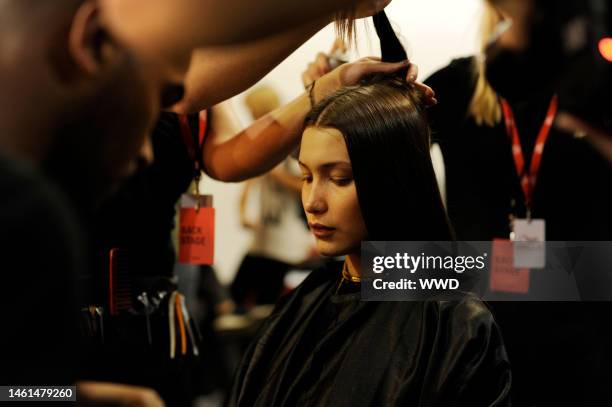 Bella Hadid backstage