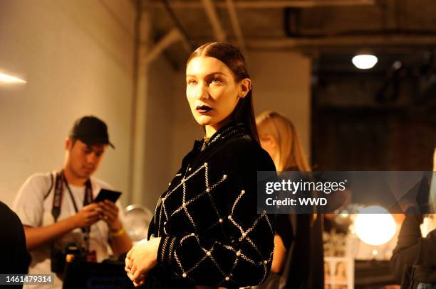 Bella Hadid backstage