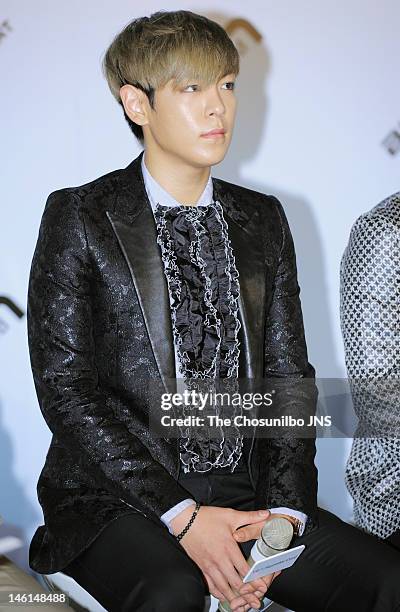 Bigbang attend Hyundai Card Collaboration With YG Entertainment at Hyundai Card head office on June 5, 2012 in Seoul, South Korea.