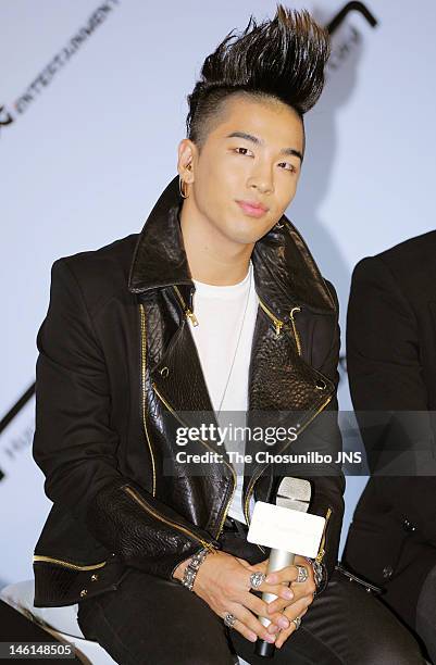 Bigbang attend Hyundai Card Collaboration With YG Entertainment at Hyundai Card head office on June 5, 2012 in Seoul, South Korea.